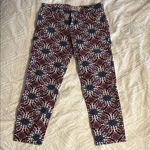 Old Navy Pixie Navy, Red & Teal Floral Pants